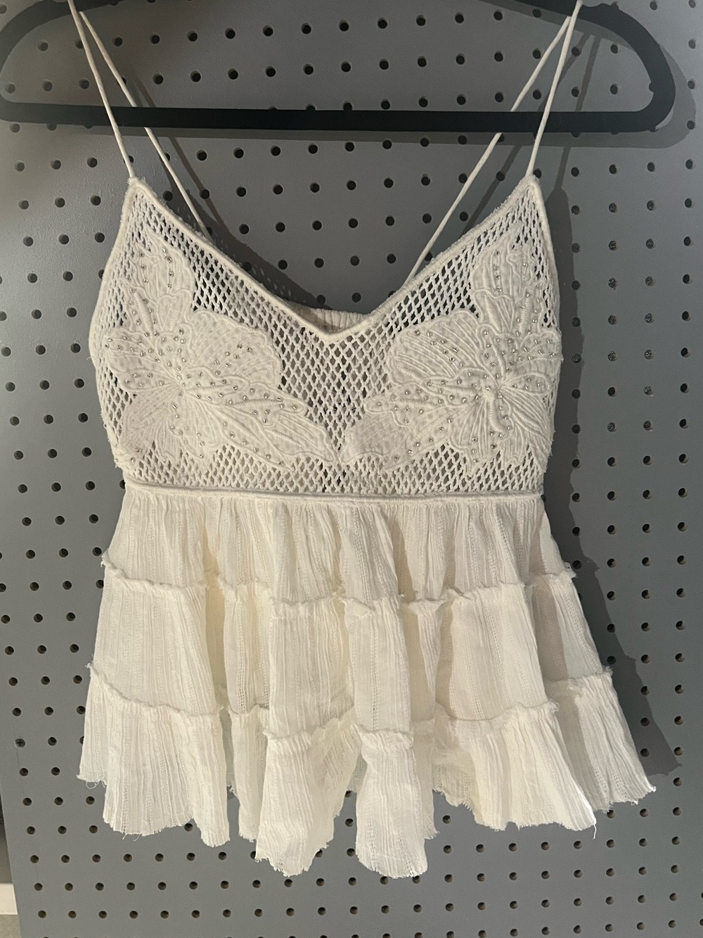 NWOT Free People Beaded Boho Top